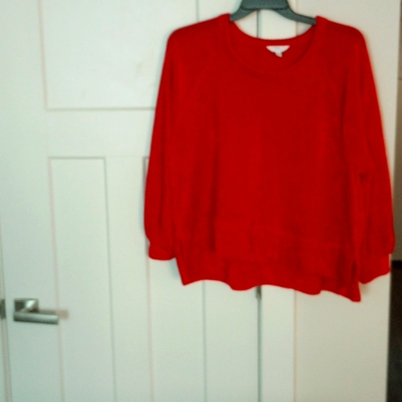 Red chenille sweater size XL women's timetru - Picture 1 of 2